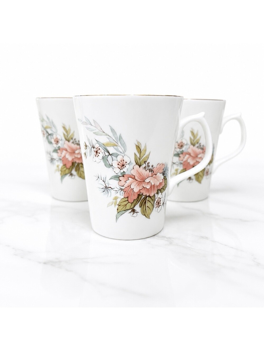 3 Jason Works Nanrich Pottery Mug Peony Bone China Romantic Garden Party Floral